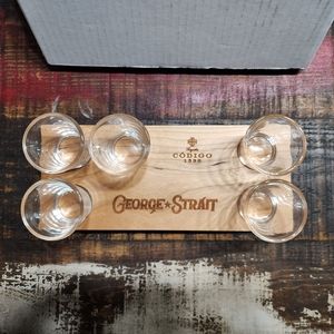 George Strait Codigo shot glass tray